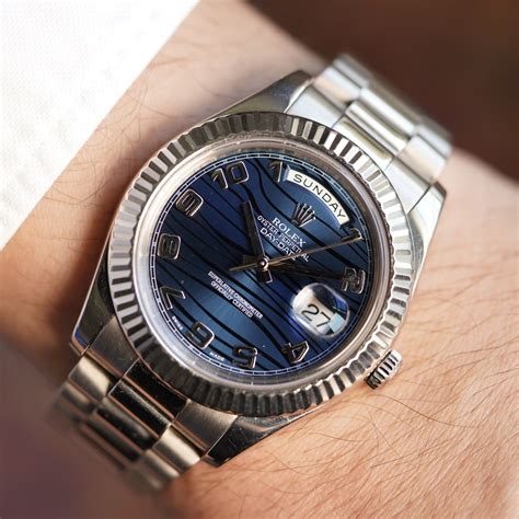 rolex date blue dial|rolex white gold blue dial.